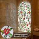 Beautsaid Window Privacy Film Stained Glass, Rainbow Window Film Decorative for Bathroom, Peel and Stick Window Cling Removable(Rose,23.6 x 78.7 inch)