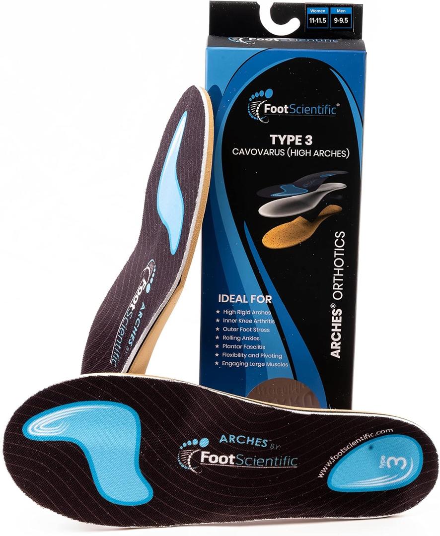 Arches Insoles Type 3 - Supination/High Arch, Men's Size 10-10.5 / Women's Size 12-12.5