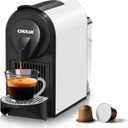 CHULUX Mini Espresso Pod Machine for NS Original Capsule, 20 Bar Single Serve Espresso Coffee Maker, 1400W (White with Sliver Tray)