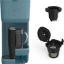 BELLA Single Serve Coffee Maker, K Cup & Coffee Ground Compatible with Removable, Adjustable Drip Tray, Auto Shutoff & Reusable Dishwasher Safe Accessories, Brews 6oz to 14oz, 1000 Watt, Surf