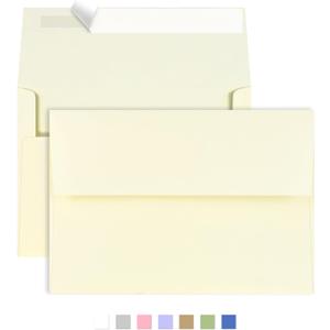 50 Pack A2 Envelopes for Invitations,4.37x5.75 inches,Self Seal,Printable Envelopes for Wedding,Invitation,Baby Shower,for 4x5 Cards (ivory)