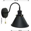 Vintage Black Farmhouse Wall Sconces,Industrial Gooseneck Wall Lamp (01-Gooseneck Wall Light)