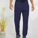 Gihuo Men's Winter Fleece Pants Sherpa Lined Sweatpants Athletic Running Sweatpants Ribbed Leg Comfy Warm Jogger Pants (Royal Blue, X-Large)