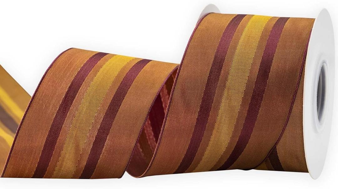 Brown Wired Edge Ribbon,2-1/2 Inch 10 Meters Spool,Use for DIY Gift Wrapping Wreath Floral Arrangement Bow Decoration