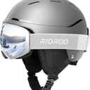 Ski Helmet and Goggles Set, Snowboard Helmet Goggles for Men Women & Youth, Shockproof Snow Helmet Anti Fog OTG Snow Goggles for Skiing Snowboarding (Small, Titanium Gray)