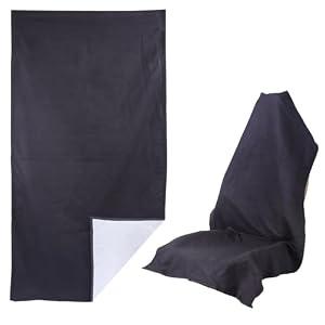 nbnhxnff Car seat Cover Towel Front Seats for Beach Swimming, Sports, Camping, Yoga, Sweating. car seat Towel Easy to Clean, Protect from Damage by Sweat, Pets, and Scratches (Black, 1 Pcs)