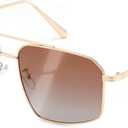 FEISEDY Vintage Polarized Aviator Sunglasses Men Women Classic American Gradient Lens UV400 Protection B0273 (Gold Framed and Gradient Brown Lens)