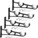 uxcell Double Curtain Rod Bracket, 4Pcs - Aluminum Alloy Curtain Rod Holders, Curtain Rod Hooks Fit for 0.8-1 Inch Drape Poles for Wall Hanger (Black)