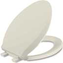 Elongated Toilet Seat, Slow Close Quick-Release Hinges, Heavy Duty Soft Close, Oval(Oblong) Toilet Seat For Elongated Toilets, Quiet-Close Lid And Seat, Easy To Install And Clean, Almond/Bone(18.5”)