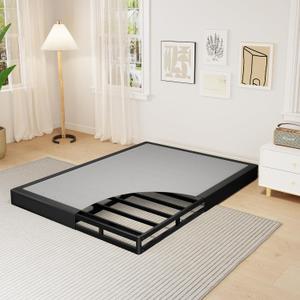 Queen Size 5 Inch Box Spring - Heavy Duty Metal Mattress Foundation (2500lbs Capacity), Noise-Free, Easy Assembly with Removable Fabric Cover