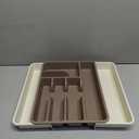 Mueller Flatware Kitchen Drawer Organizer, 19.7" x 15" Silverware Organizer, 6 Compartments, Heavy-Duty, Cutlery Tray for Utensils or Stuff, Dining Room, Living Room, Large, Beige Mocha