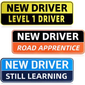 3pcs New Driver Magnet for Car, Reflective Funny Student Driver Magnet Removable Novice Safety Sign Bumper Stickers Supplies for Car Accessories