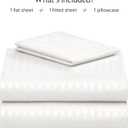 LuxClub Striped Sheets, 3 PC Striped Bed Sheets Twin Size for-Boys-and-Girls-Deep Pockets Wrinkle Free-Kids-Fitted Sheets Machine Washable Hotel Bedding (Twin, White)