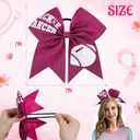 CN 8PCS 7" Breast Cancer Awareness Large Cheer Bows,Hot Pink Ribbon Cheerleading Bows Ponytail Holder for Girls, Glitter Cheer Hair Bows with Elastic Hair Tie for Competition (Pattern B)
