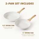 SENSARTE Nonstick Frying Pan Skillets, White Ceramic Coating Omelette Pans, Healthy Cookware Chef's Pan, PTFE & PFAS Free (9.5+11 Inch)