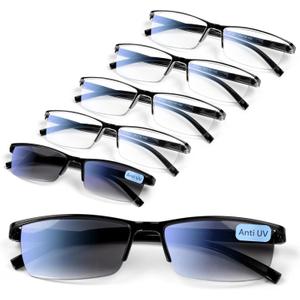 Gaoye 6 pack Executive Style Reading Glasses Men - Durable Readers with Blue Light Filtering - Comfortable Fit with TR90 Frames (Uv Mix)