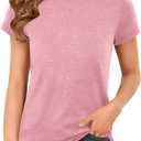 ZDC Girls Short Sleeve T Shirts Kids Summer Basic Tee Crewneck Cute Tops | Cute Tops, Solid Color, School Shirt, 5-14 Years (Pink)