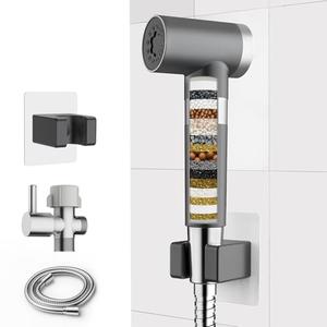 FEELSO Handheld Toilet Bidet Sprayer with Filter, Adjustable Water Pressure Filtered Jet Spray for Toilet with Leak-Proof Bidet Hose for Diaper Sprayer, Feminine Hygiene, Pet Shower & Muslim Shower