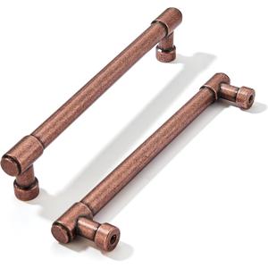 khtumeware 10 Pack 6 Inch(152mm) Vintage Antique Copper Cabinet Pulls Kitchen Cabinet Hardware for Cupboard Drawer Handles Dresser Pulls (6"(152mm) Hole Center)