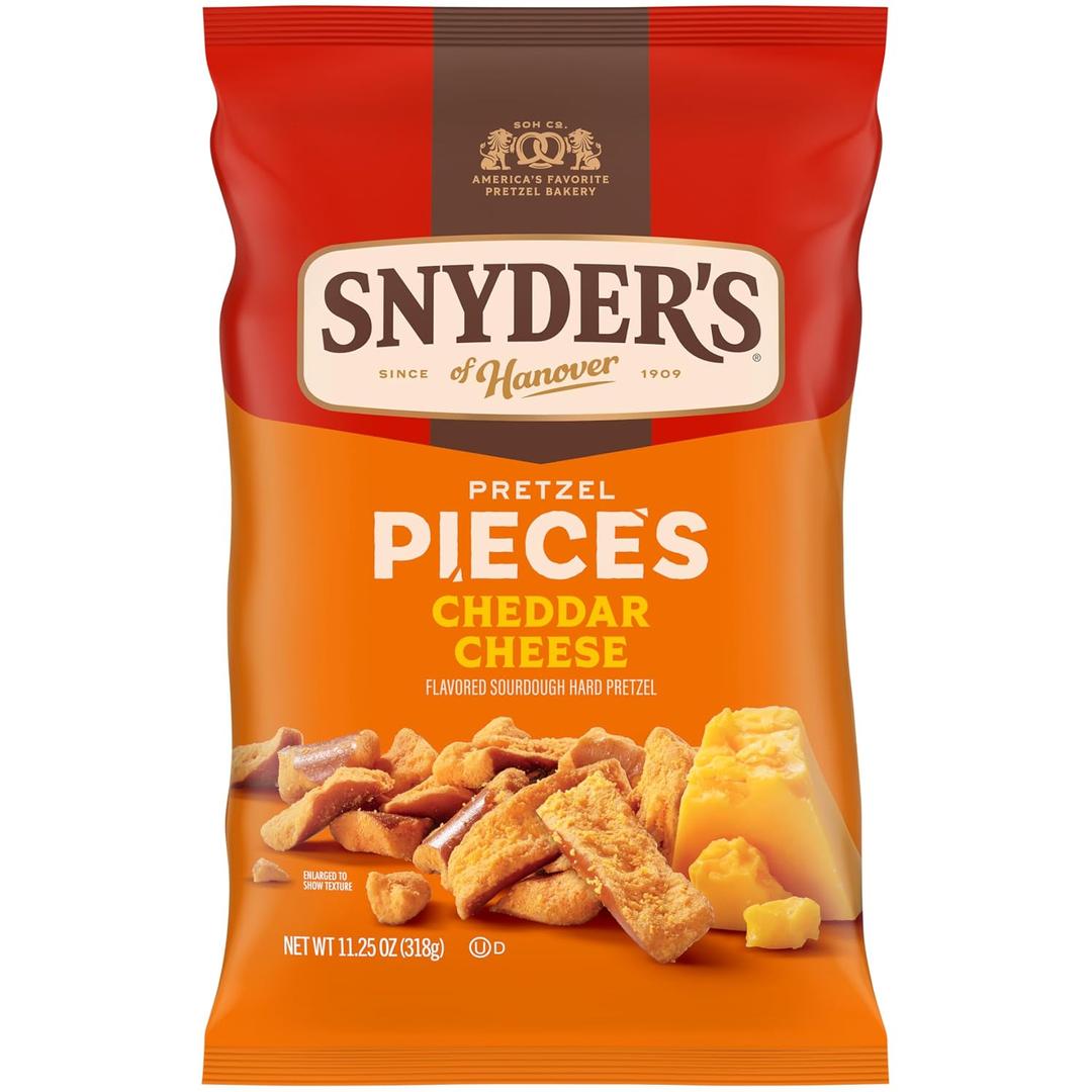 Snyder's of Hanover Cheddar Cheese Flavored Pretzel Pieces, 11.25 Oz (EXP 08/29/26)