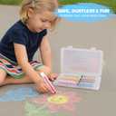 Dustless Chalk for Kids Indoor Chalkboard, 12 Colors Washable Sidewalk Chalk Set with Protective Box, Mess-Free for Drawing on Chalkboards Papers Sidewalks, Perfect for Toddlers Boys Girls Kids