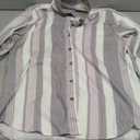 Women's Striped Button Down Shirts Linen Long Sleeve Dress Shirts Collared Blouses Business Casual Outfits Tops size L