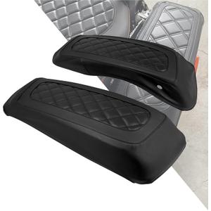 HDBUBALUS Saddlebag Lid Covers Protective Hard Saddlebag Lid Bra Fit For 2014-2025 Harley Touring Road King Electra Glide Ultra Limited FLHTK FLHXS Tri Glide (Black Stitching)