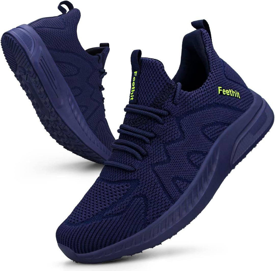 Feethit Women's Running Shoes Lightweight Breathable Walking Sneakers Non-Slip Tennis Gym Workout Athletic Shoes (Size 8, Navy Blue)