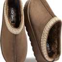 Women's Platform Slippers Mini Boots Warm Winter Snow House Shoes Premium Suede Faux Fur Lined Anti-Slip for Indoor to Outdoor (11, Dk Brown)