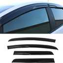 IKON MOTORSPORTS Window Visor Compatible with 2015-2019 Honda Fit, Acrylic Smoke Tinted & Semi-Transparent Sun Rain Shade Guard Wind Vent Air Deflector, 2016 2017 2018