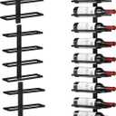 Dripex 11 Tier Wall Mount Wine Rack, Metal Wine Display Rack for Wall, DIY Wall Racks for Wine Bottles, Towels, Wine Storage Holder for Kitchen Bar Cellar, Black