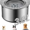 Heouvo 1 Gallon Large Dog Water Bowl No Spill,Anti Digging Lid & Rubber Bottom Spill Proof Dog Bowl, Anti Splash Mess Dripless Slow Drinking Stainless Steel Water for Sloppy Messy Drinkers Car