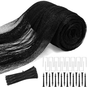 28x30 Ft Pond Nets for Outdoor Ponds, Pond Netting for Koi Ponds with 30pcs Stakes, Heavy Duty Mesh Leaf Net Cover for Protect Fish from Heron Birds Cats Predators