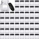 Nuogo 100 Pack 1.5oz Mini Hexagon Glass Jars Bulk for Wedding Small Honey Jars with Lids for Spice Canning Mason Gifts Candy Honey Wedding Party Favors DIY Crafts(Black)