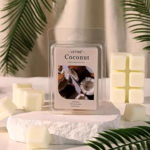2 x LETINE Wax Melts 2.5oz(1 Pack), Coconut Scented Wax Melts, 100% Soy Wax Melts Wax Cubes with All- Natural Strong & Non Toxic Essential Oil for Warmer, Gifts Set for Home Fragrance/Spa Aromatherapy