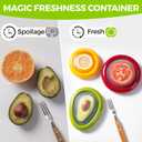 Avocado Saver & Onion Storage Set,4 Pcs Silicone Fruit Vegetable Anti-oxidation Box,Reusable Fridge Fresh Pod Food Storage,Perfect Lemons Tomato Garlic Containers