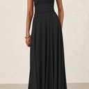 PRETTYGARDEN Womens Summer Dresses 2026 Casual Sleeveless Crewneck Aline Maxi Dress Stretch Tank Flowy Long Dresses (Black, M)