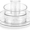 Molutsody 360 Rotating Makeup Organizer - Cosmetic Skincare Organizers wish Brush Holder, Large Capacity Cosmetic Display Case for Vanity, Bathroom Countertop (Clear)