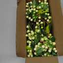 SHACOS Artificial White Berry Stems 20 PCS Pack Fake Berries Branches Spray with Green Leaves 9.8 inch Small Berry Picks for Christmas Decorations Crafts Filler Holiday Home Decor, White