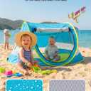 Portable Pop Up Kids Beach Tent with Mat UPF 50+ Sun Shelter for Mosquito Net,Large Sunshade Kids Travel Tent with Mat and 2 Stakes