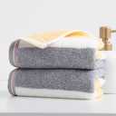 sense gnosis Yellow & Grey Striped Hand Towel Set of 2 Ultra Soft 100% Cotton Absorbent Decorative Hand Towels for Bathroom, 13" X 29"