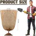 Windyun 5 Pcs Winter Burlap Plant Covers Reusable Warm Burlap Bags with Drawstring Large Size Freeze Protection Bags for Outdoor Plants Frost Blankets for Trees Garden Cold Weather (31.5 x 47.2'')