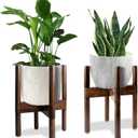 Plant Stand Indoor, Bamboo Mid Century Modern Plants Stands, Modern Flower & Plant Pot Holder