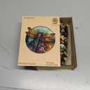 Mys Aurora Wooden Puzzles for Adults, Dragonfly Jigsaw Puzzles 500 Pieces, Unique Shaped Round Flower Puzzles for Adults and Kids, Family Game 16.5 x 16 Inch