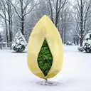 Plant Covers Freeze Protection, 2 Pack 47'' 71'' Beige Frost Cloths Blankets with Zipper Drawstring Shrub Tree Covers for Winter Outdoor Plants Freeze Protection