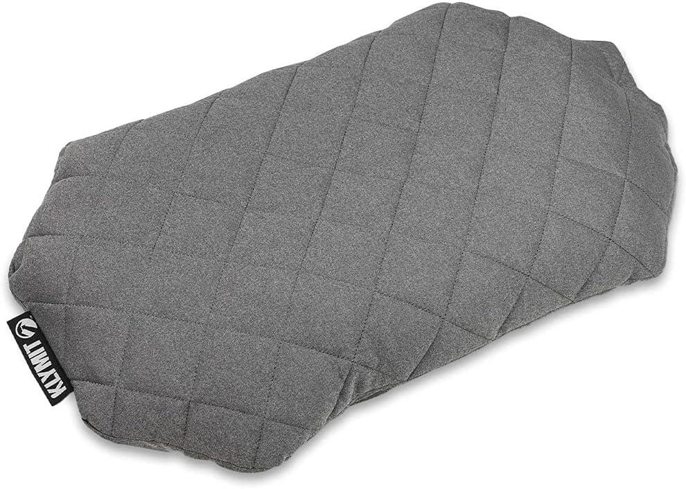 Klymit Luxe Travel Pillow, Lightweight Inflatable Hybrid Airplane, Backpacking, Hammock, and Camping Pillow, Grey