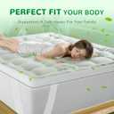 Mattress Topper Viscose Derived from Bamb00,1000 GSM Extra Thick Pillow Top with Breathable Air Mesh Sides,Cooling Mattress Pad Cover for Back Pain 4 Anchor Elastic Bands, 60x80 Inch (Green)