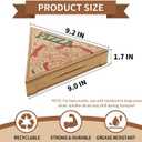 Cididu 100 Pack Pizza Slice Box, Single Disposable Pizza Slice Storage Container, Bulk Pizza Take Out Tray, 9.2'' x 9.0'' x 1.7'' Kraft Triangle Boxes for Leftover Pizza, Birthday Wedding Party Favor