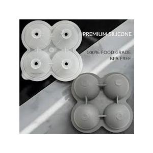 MARELUNNA 2 Ice Ball Maker. Reusable 2.4-Inch Large Round Ice Cube Mold with Lid & Funnel. Premium BPA-Free Silicone, Easy-Release Whiskey Ice Sphere Tray for Cocktails, Bourbon, Scotch & Iced Coffee, Pack of 2