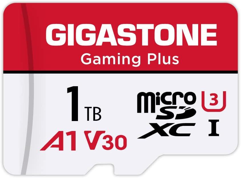 for Switch 1 Only GIGASTONE 1TB Gaming Plus Series Memory Card Speed Up to 150/120MB/s for Nintendo-Switch 1, Steam Deck, 4K Video A1 V30 U3 MicroSDXC with SD Adapter